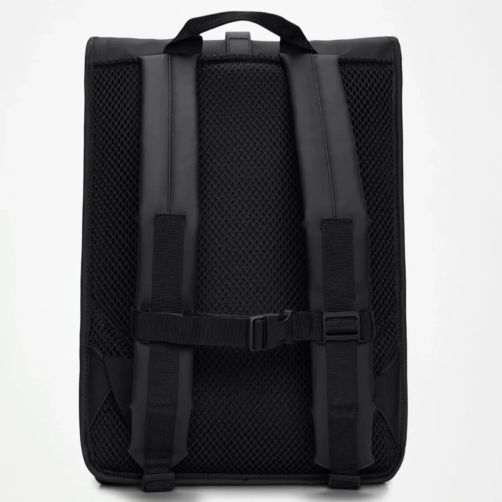 Rains Black Roll-Top Backpack Tote